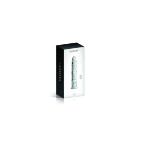 Gode en verre transparent avec gland et veines n°4 Glossy 